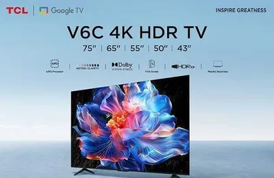 TCL 55/65 V6C Smart TV 4K Ultra HD televizori, yetkazib berish bepul 1