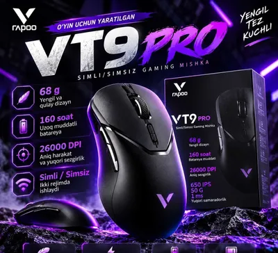 Rapoo VT9 PRO simsiz gaming sichqoncha 26000 DPI