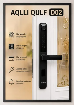 SMART LOCK D02 Akfa eshiklari uchun 1