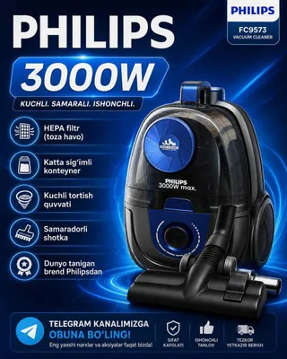 konteynerli changyutgich Philips,контейнерный пылесос Philips