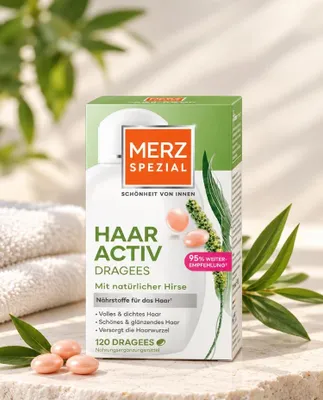 Soch va tirnoqlar uchun Merz Spezial Dragee Merz maxsus drajesi, Germaniya