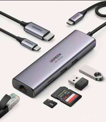 Hub UGREEN 7 in 1. Переходник разделитель. Хаб. 1