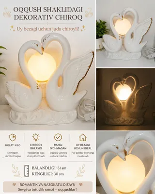 Lanpa arzon narxda 2 Oqqush Dekorativ LED Romantik