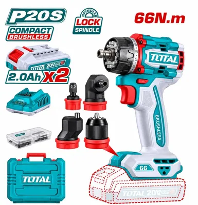 TOTAL 20V Akkumulyatorli choʻtkasiz zarbali drel- shurupovyor