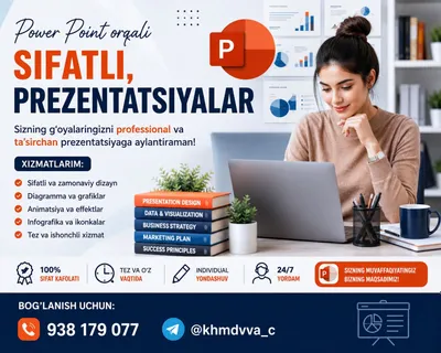 Power Pointda sifatli va tez prezentatsiya tayyorlash xizmati 1
