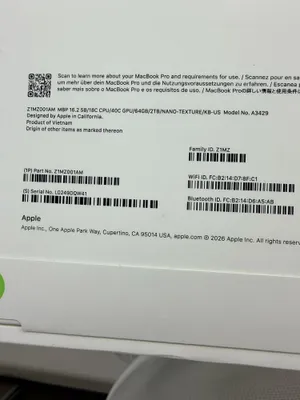 Macbook Pro 16 inch M5 max 64ram 2Tb ssd