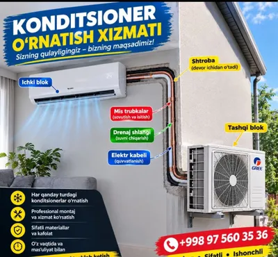 Konditsioner ustanovka trubka tashlash 1
