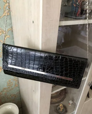 Qora laklangan sumka (klatch) va charm qo‘lqoplar 1
