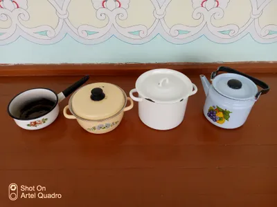 Эмалированные кастрюли, чайник, ковш за 100 тыс 1