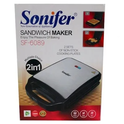 Вафельница Sonifer 2 в 1, тостер SF-6089 1