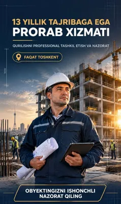 13 yillik tajribali prorab — qurilish boshqaruvi va nazorat Qurilish 1