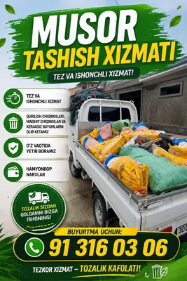 Musir musur tashish xizmati musor olib ketish