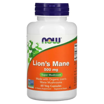 Taroqsimon tipratikan qo‘ziqorini / Arslon yoli Lion's Mane, 500 mg, 60 kapsula, AQSh 1