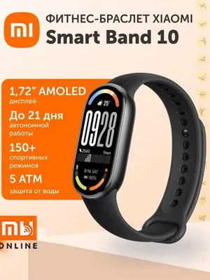 Xiaomi Mi Smart Band 10 aqlli fitnes bilaguzugi (EU, qora)