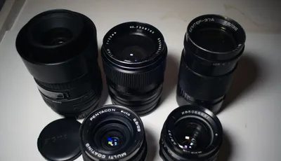 Продаются объективы Юпитер-37А, Pentacon, Bushnell, Мир-1, Sigma macro 1
