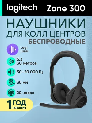 Беспроводные наушники Logitech Zone 300 для компьютера/колл-центра (звонки, музыка) 1