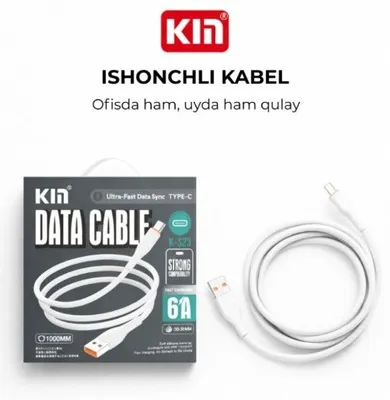 Original KIN K-S23 USB ↔ Type-C kabeli, 100 sm 1