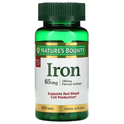 Iron 65 mg, 100 dona Nature's Bounty, AQSh vitamini 1