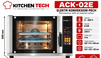ACK-02E professional elektr KONVEKSION pechi