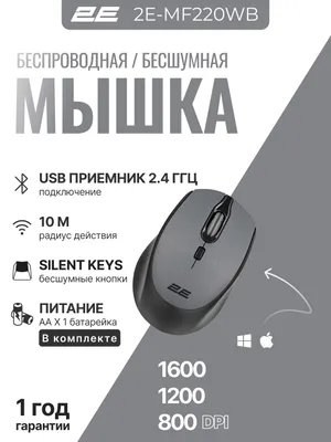 Noutbuk va kompyuter uchun MF220 simsiz shovqinsiz sichqoncha, kulrang 1