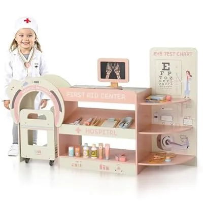Деревянное игровой набор с медицинской тележкой 1