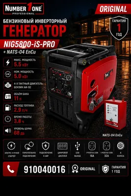 Generator Invertor NIG5800-iS-PRO + NATS-04 Инвертор бензин генератор 1