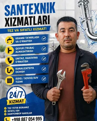 Santexnik xizmat toshkin 24/7