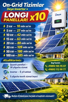 Longi x10 bilan quyosh stansiyasi