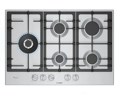 Серия 6 Газовая варочная панель 75 cm Нержавеющая сталь Bosch PCS7A5I9