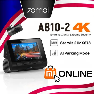 Yangi mahsulot! Xiaomi 70Mai Dash Cam 4K A810-2 + Rear Cam videoregistratori 1