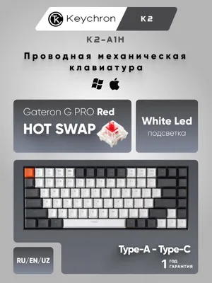 Беспроводная игровая клавиатура Keychron K2 84Key Gateron G PRO, BT/WL, Hot-Swap K2-A1H 1