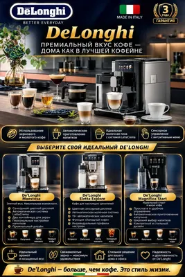 DeLonghi qahva mashinalari ulgurji narxlarda, keng assortiment
