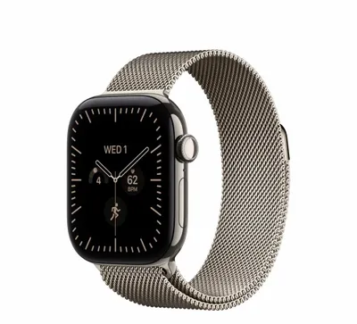 Apple Watch 10/46, натуральный титан, миланский браслет