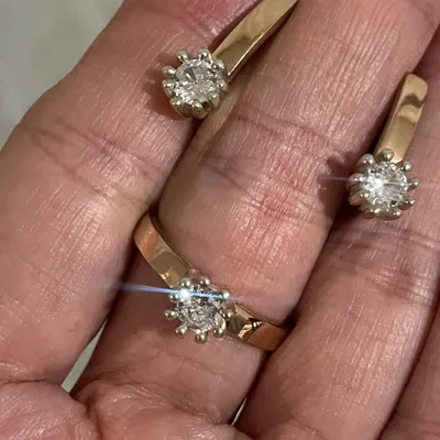 серебряный комплект 925 пробы и золото 375 пробы 5