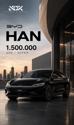 BYD HAN — 1,5 mln so'm/sutka. Kunlik, haftalik, oylik ijara 1