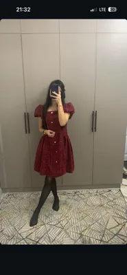 Короткое твидовое бордовое платье в тренде 🍓