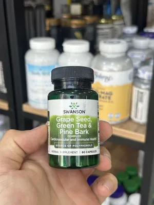 Swanson Grape Seed, Green Tea & Pine Bark 60 капсул 1