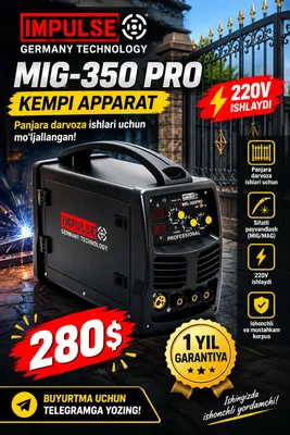 Impluse MIG-350 PRO yarim avtomat payvandlash apparati 1