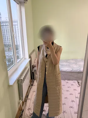 Осенняя длинная безрукавка 1