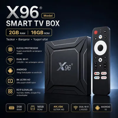 Smart tv box X96 M200 2GB / 16GB — Kuchli SMART TV Box