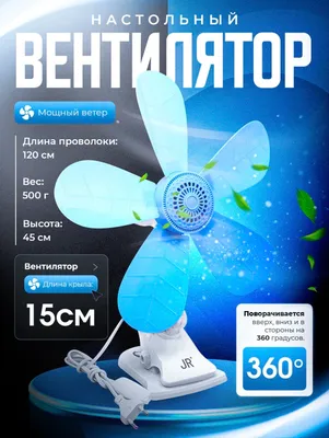 Настольный вентилятор, 5 лопастей, мощный, для дoм 1