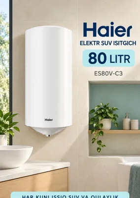 HAIER 80litr gorizontal suv isitgich электр водонагревател сув иситгич