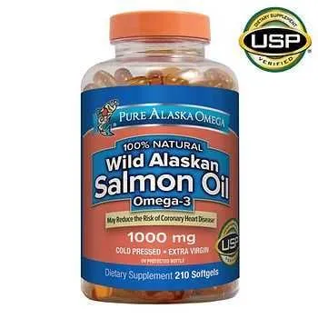 Omega-3 1000 mg, 210 kapsula, Alyaskadagi yovvoyi losos baliq yog‘i, Amerika 1