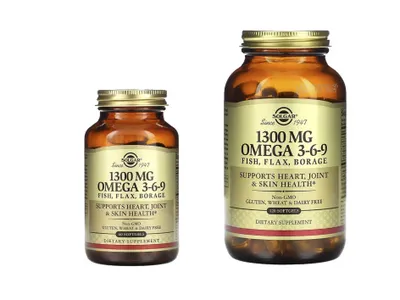 Solgar, Omega омега 3-6-9, 1300 мг, 60 и 120 мягких таблеток 1