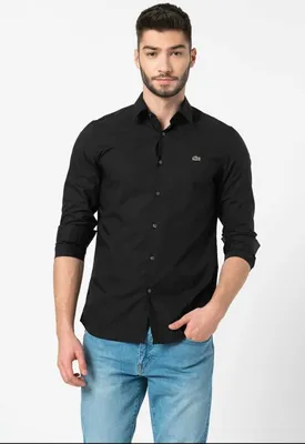 Черная мужская премиальная рубашка Lacoste, Original!!! 1