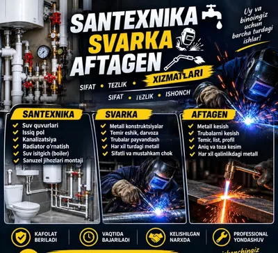 Santexnika svarka aftagen hizmatlari