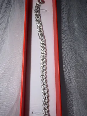 Yangi 925 probali, fianitli kumush bilaguzuk, 12 g 1