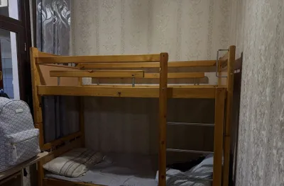 Кровать Двухъярусная деревяная 1