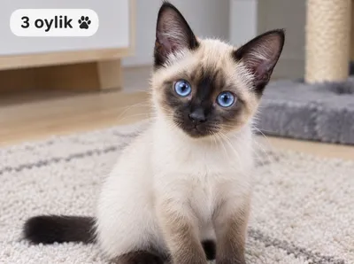 3-месячный сиамский котёнок 1