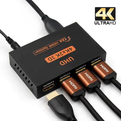 Разветвитель HDMI Splitter 1in 4Out 4K/2K Full UHD 1080p Поддержка 3D 1
